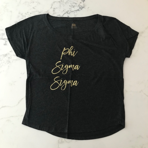 Event Blossom T Shirt Phi Sigma Sigma Black Size Sm-Medium - Picture 1 of 3